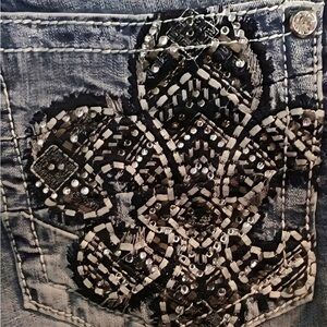 Gorgeous Miss Me Midrise Easy Crop Embellished Jeans With 26” Inseam